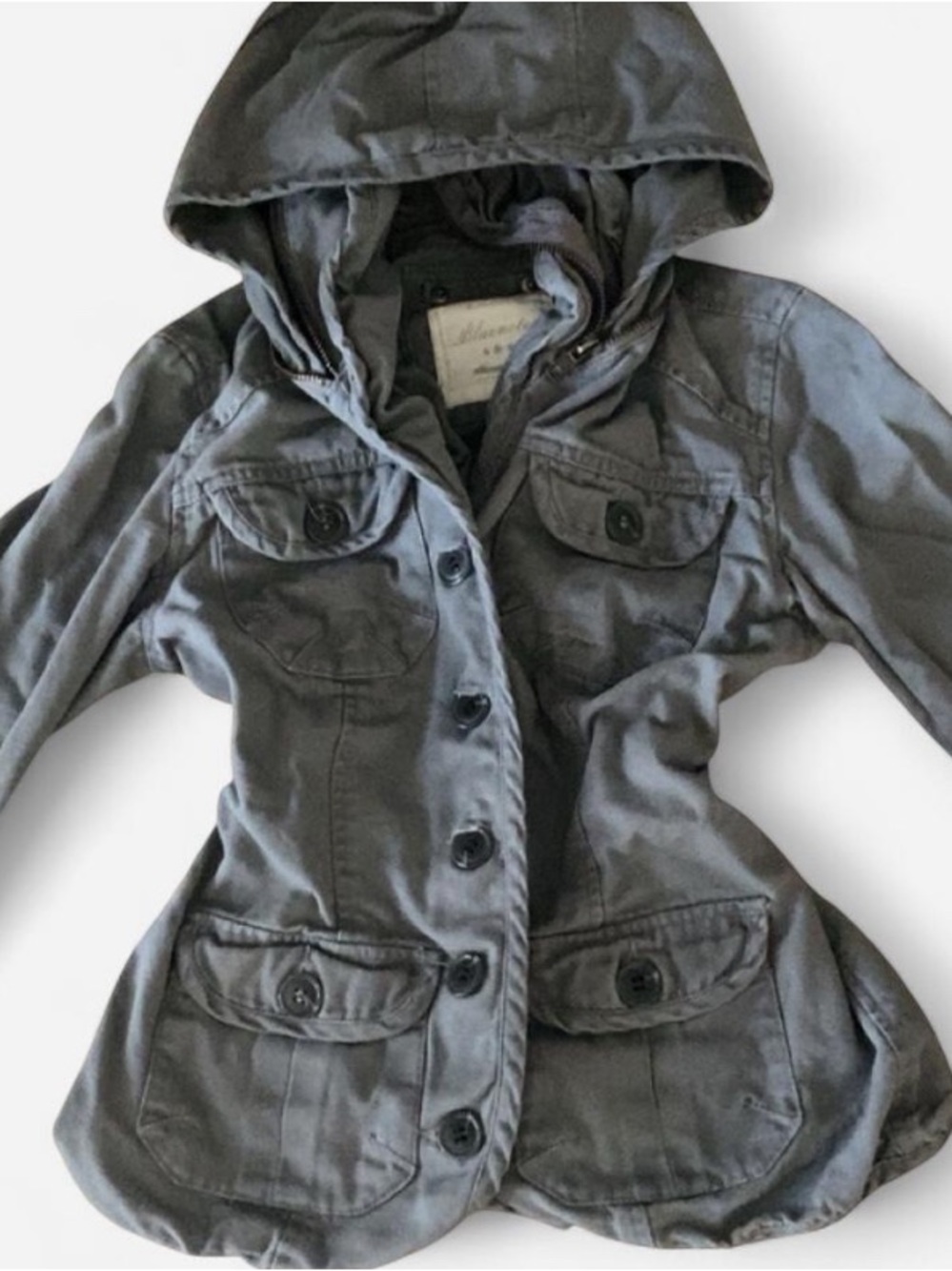 Bluenotes Gray Hooded Bomber Jacket